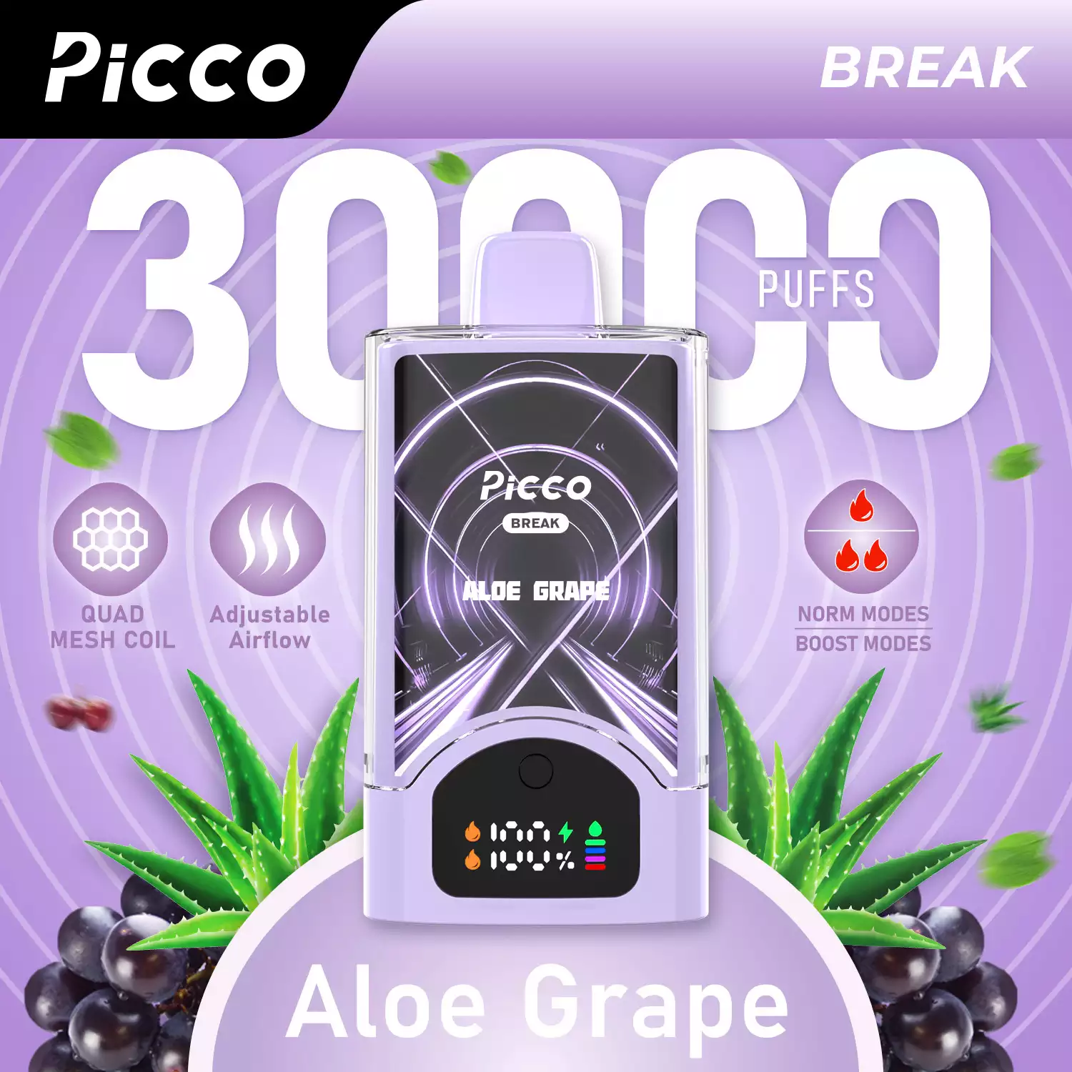 Picco Break 30k PICCO BREAK 30000 – Aloe Grape